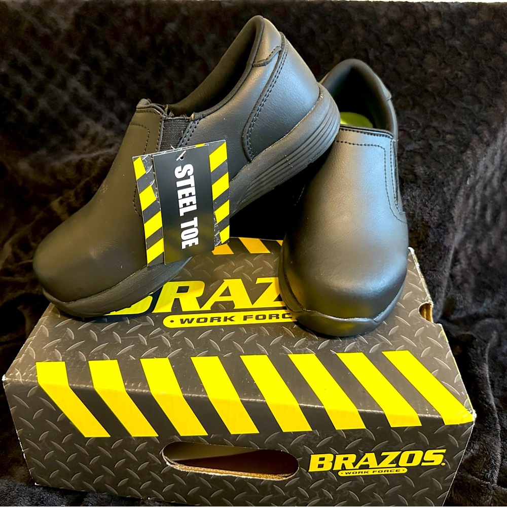 Brazos Keaton leather steel toe work force slip resistant oil resistant